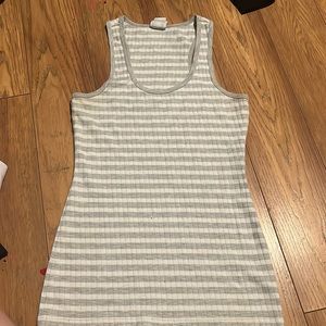White and gray striped tank top